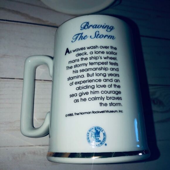 Norman Rockwell mugs 1985 For A Good Boy, River Pilot,Braving The Storm,… - Picture 6 of 14